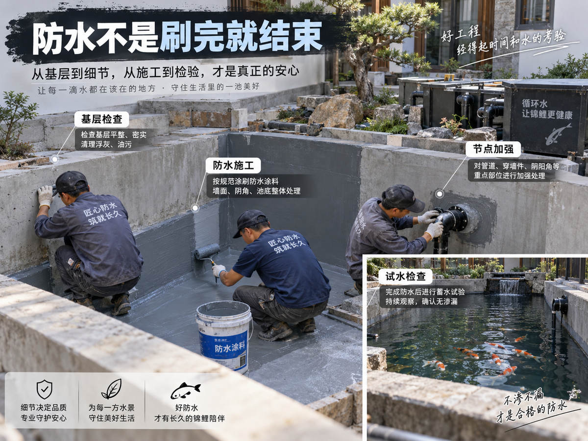 鱼池防水真正容易漏在哪里?穿墙管、施工缝、阴阳角和池壁节点重点分析相关图片6