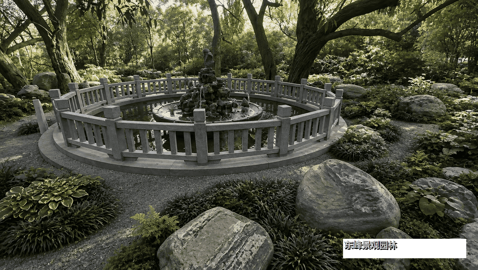 新疆喀什叶城宗郎灵泉景区许愿池定制天然石材水波景观施工案例